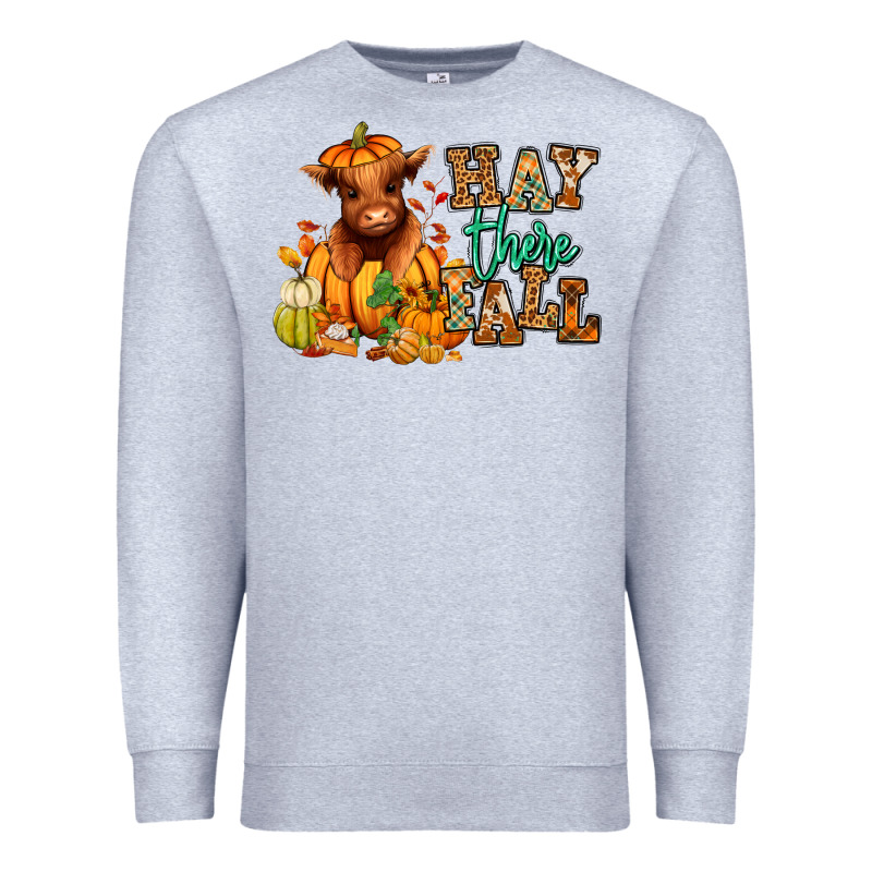 Hay There Fall Pumpkin Heifer Premium Sweatshirt by RanaPortraitStore | Teevron