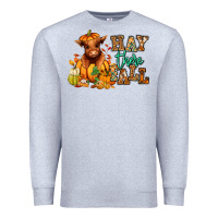 Heather Grey Hay there Fall pumpkin heifer Premium Sweatshirt - RanaPortraitStore