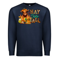Navy Hay there Fall pumpkin heifer Premium Sweatshirt - RanaPortraitStore