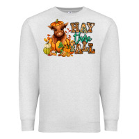 Oatmeal Heather Hay there Fall pumpkin heifer Premium Sweatshirt - RanaPortraitStore