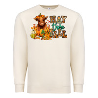 Sandshell Hay there Fall pumpkin heifer Premium Sweatshirt - RanaPortraitStore