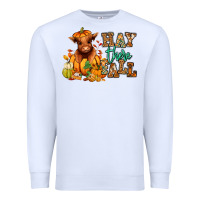 White Hay there Fall pumpkin heifer Premium Sweatshirt - RanaPortraitStore