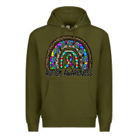 Army Green autism awareness Premium Hoodie - CowhideDigitalArt
