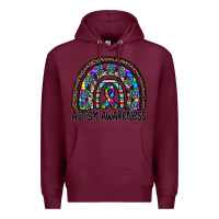 Burgundy autism awareness Premium Hoodie - CowhideDigitalArt