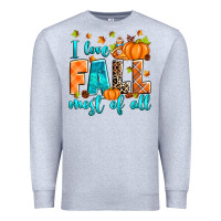 Heather Grey I love Fall most of all Premium Sweatshirt - RanaPortraitStore