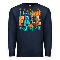 Navy I love Fall most of all Premium Sweatshirt - RanaPortraitStore