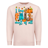 Pale Pink I love Fall most of all Premium Sweatshirt - RanaPortraitStore