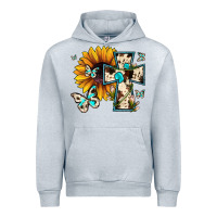 Heather Grey cross with sunflower Urban Hoodie - JahusDesignShop