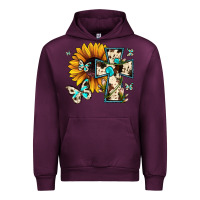 Mauve Wine cross with sunflower Urban Hoodie - JahusDesignShop