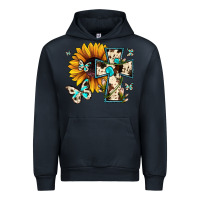 Navy cross with sunflower Urban Hoodie - JahusDesignShop