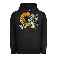 Pigment Black cross with sunflower Urban Hoodie - JahusDesignShop