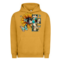 Pigment Peanut Butter cross with sunflower Urban Hoodie - JahusDesignShop
