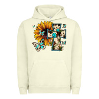 Pigment Pistachio cross with sunflower Urban Hoodie - JahusDesignShop