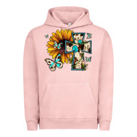 Pigment Salmon cross with sunflower Urban Hoodie - JahusDesignShop