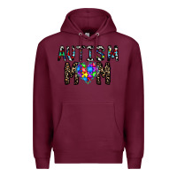 Burgundy autism mom Premium Hoodie - CowhideDigitalArt