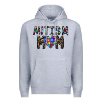 Heather Grey autism mom Premium Hoodie - CowhideDigitalArt