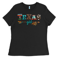 Black texas girl serape turquoise leopard cowhide arrow Ladies Tee - Artiststas