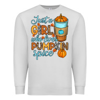 Dove Grey Just a girl who loves pumpkin spice Premium Sweatshirt - RanaPortraitStore