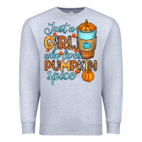Heather Grey Just a girl who loves pumpkin spice Premium Sweatshirt - RanaPortraitStore