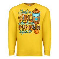 Lemon Just a girl who loves pumpkin spice Premium Sweatshirt - RanaPortraitStore