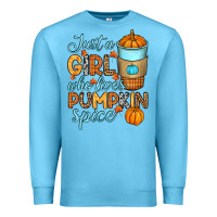 Ocean Blue Just a girl who loves pumpkin spice Premium Sweatshirt - RanaPortraitStore
