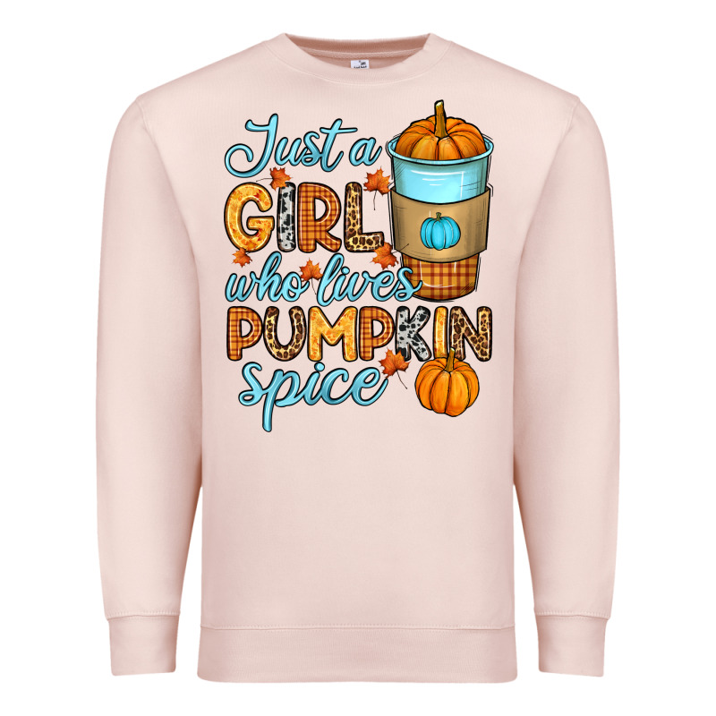 Just A Girl Who Loves Pumpkin Spice Premium Sweatshirt by RanaPortraitStore | Teevron