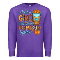 Purple Just a girl who loves pumpkin spice Premium Sweatshirt - RanaPortraitStore