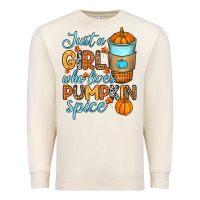 Sandshell Just a girl who loves pumpkin spice Premium Sweatshirt - RanaPortraitStore