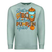 Seafoam Just a girl who loves pumpkin spice Premium Sweatshirt - RanaPortraitStore