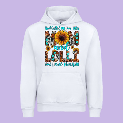 God Gifted Me Two Titles Mom And Lolli  And I Rock Urban Hoodie Designed By Jahusdesignshop