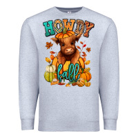 Heather Grey Hay there Fall pumpkin heifer Premium Sweatshirt - RanaPortraitStore