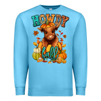 Ocean Blue Hay there Fall pumpkin heifer Premium Sweatshirt - RanaPortraitStore