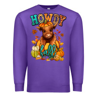 Purple Hay there Fall pumpkin heifer Premium Sweatshirt - RanaPortraitStore
