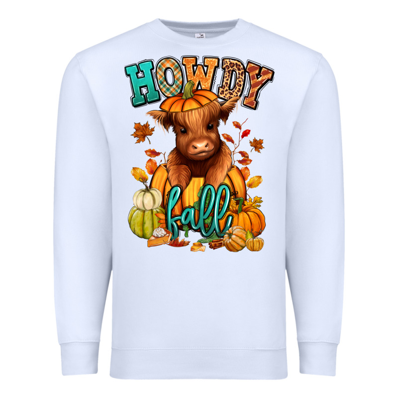Hay There Fall Pumpkin Heifer Premium Sweatshirt by RanaPortraitStore | Teevron