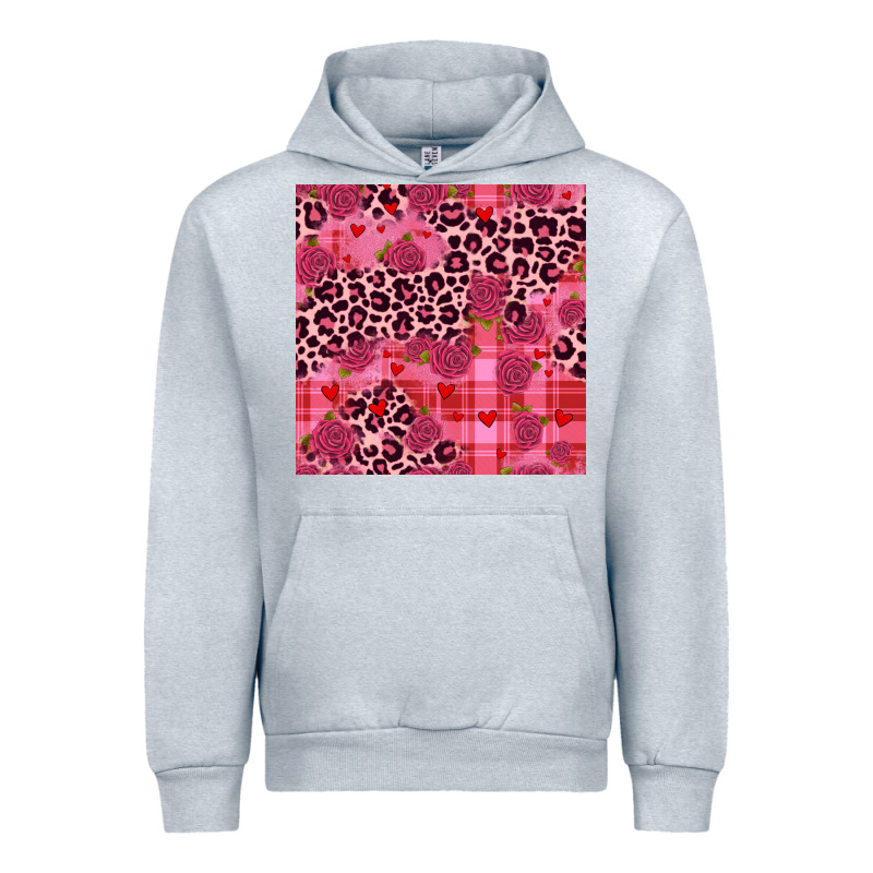 Valentines Day Roses Leopard Seamless Pattern Urban Hoodie by JahusDesignShop | Teevron