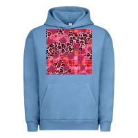 Pigment Pebble Blue valentines day roses leopard seamless pattern Urban Hoodie - JahusDesignShop