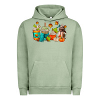 Pigment Oil Green fall coffee cups Urban Hoodie - AdoDesignShop