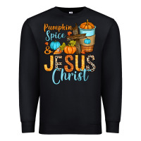 Black Pumpkin spice and Jesus Christ Premium Sweatshirt - RanaPortraitStore