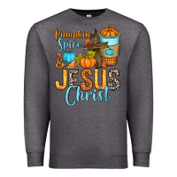 Charcoal Heather Pumpkin spice and Jesus Christ Premium Sweatshirt - RanaPortraitStore