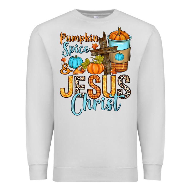 Pumpkin Spice And Jesus Christ Premium Sweatshirt by RanaPortraitStore | Teevron