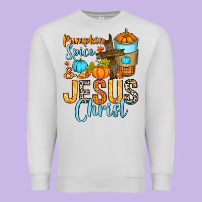 Premium Sweatshirt Pumpkin spice and Jesus Christ