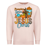 Pale Pink Pumpkin spice and Jesus Christ Premium Sweatshirt - RanaPortraitStore