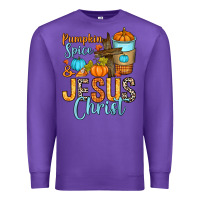 Purple Pumpkin spice and Jesus Christ Premium Sweatshirt - RanaPortraitStore