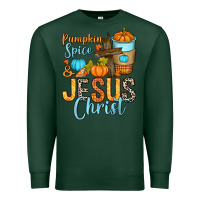 Sports Green Pumpkin spice and Jesus Christ Premium Sweatshirt - RanaPortraitStore