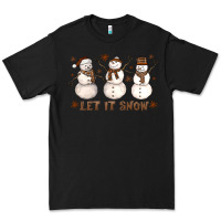 Black Let It Snow Snowmen Premium Tee - LillyAllenDesigns