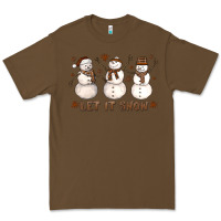 Cacao Let It Snow Snowmen Premium Tee - LillyAllenDesigns