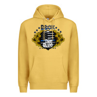 Antique Gold back the blue Premium Hoodie - CowhideDigitalArt