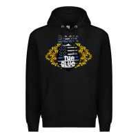 Black back the blue Premium Hoodie - CowhideDigitalArt