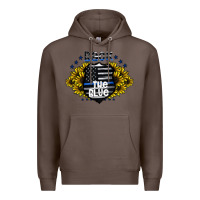 Coffee back the blue Premium Hoodie - CowhideDigitalArt