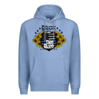 Colony Blue back the blue Premium Hoodie - CowhideDigitalArt